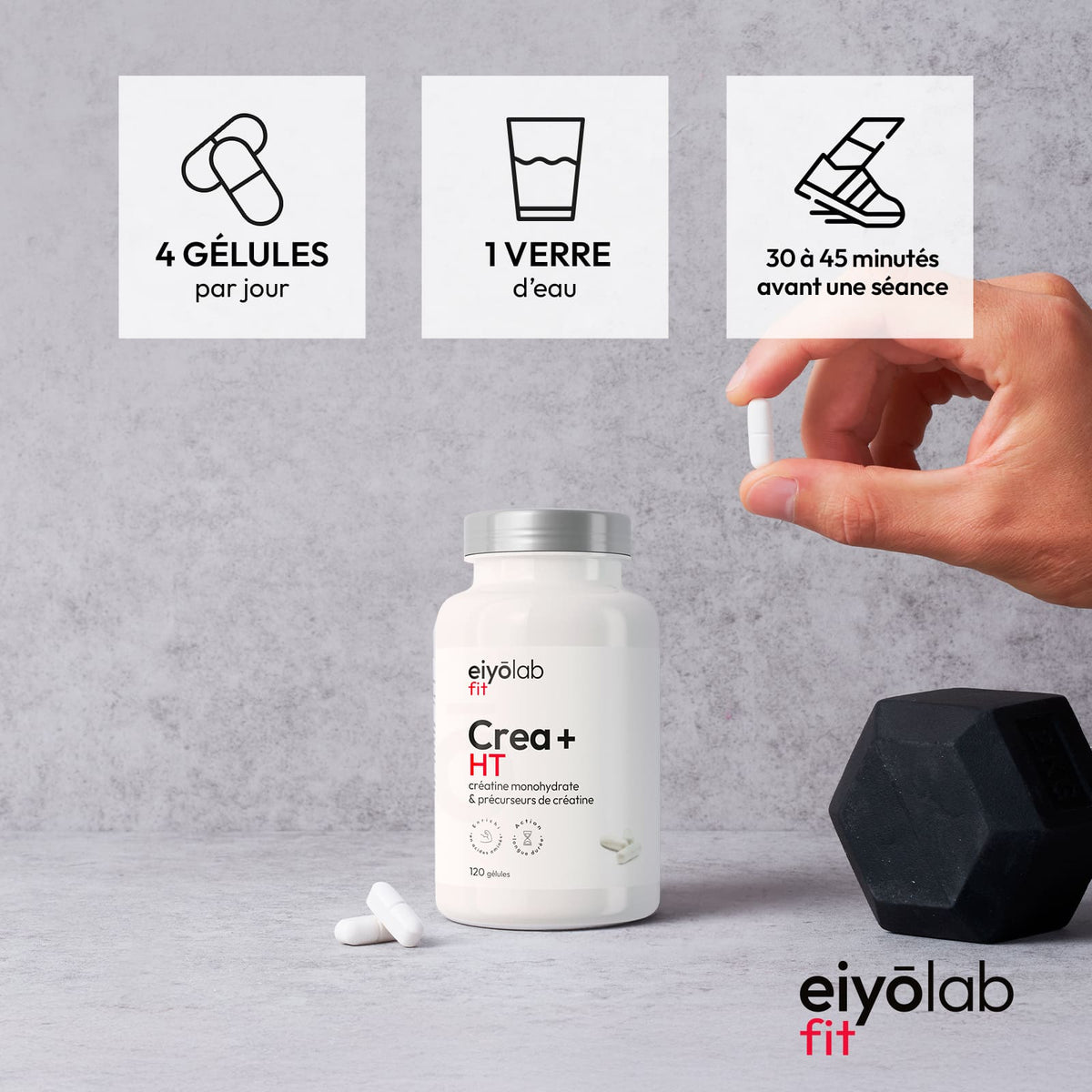 Prise de Crea+ HT en gélules