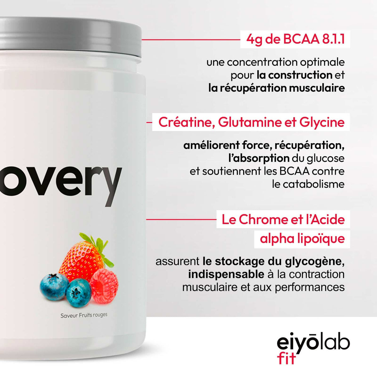 BCAA + Créatine + Hydrates de carbone + Vitamines